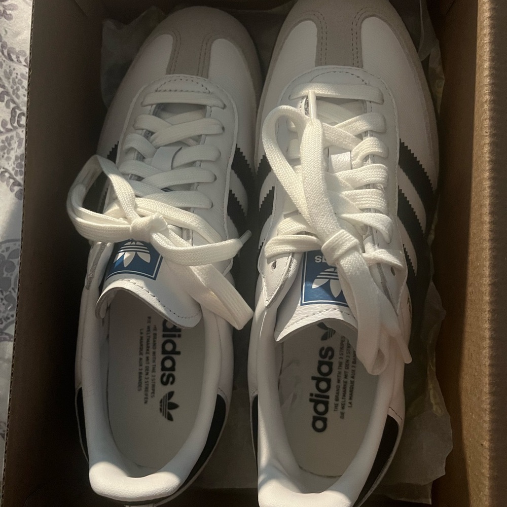 Adidas black and white sambas